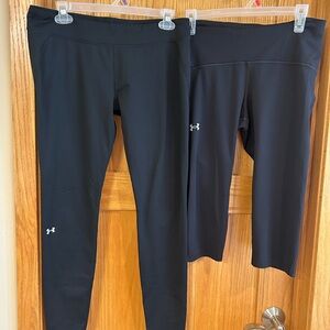 Bundle of 2 Pairs of Black Under Armour Leggings L